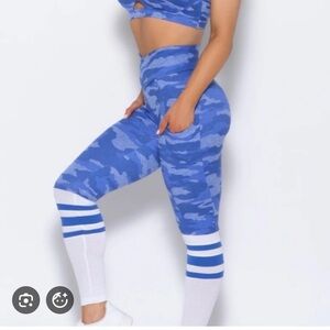 bombshell sportswear blue Camo Leggings with White M